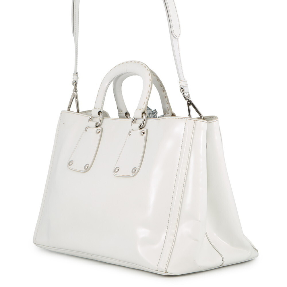 Prada handbag, crystal leather, PRADA 2-way, white. - Picture 2 of 16